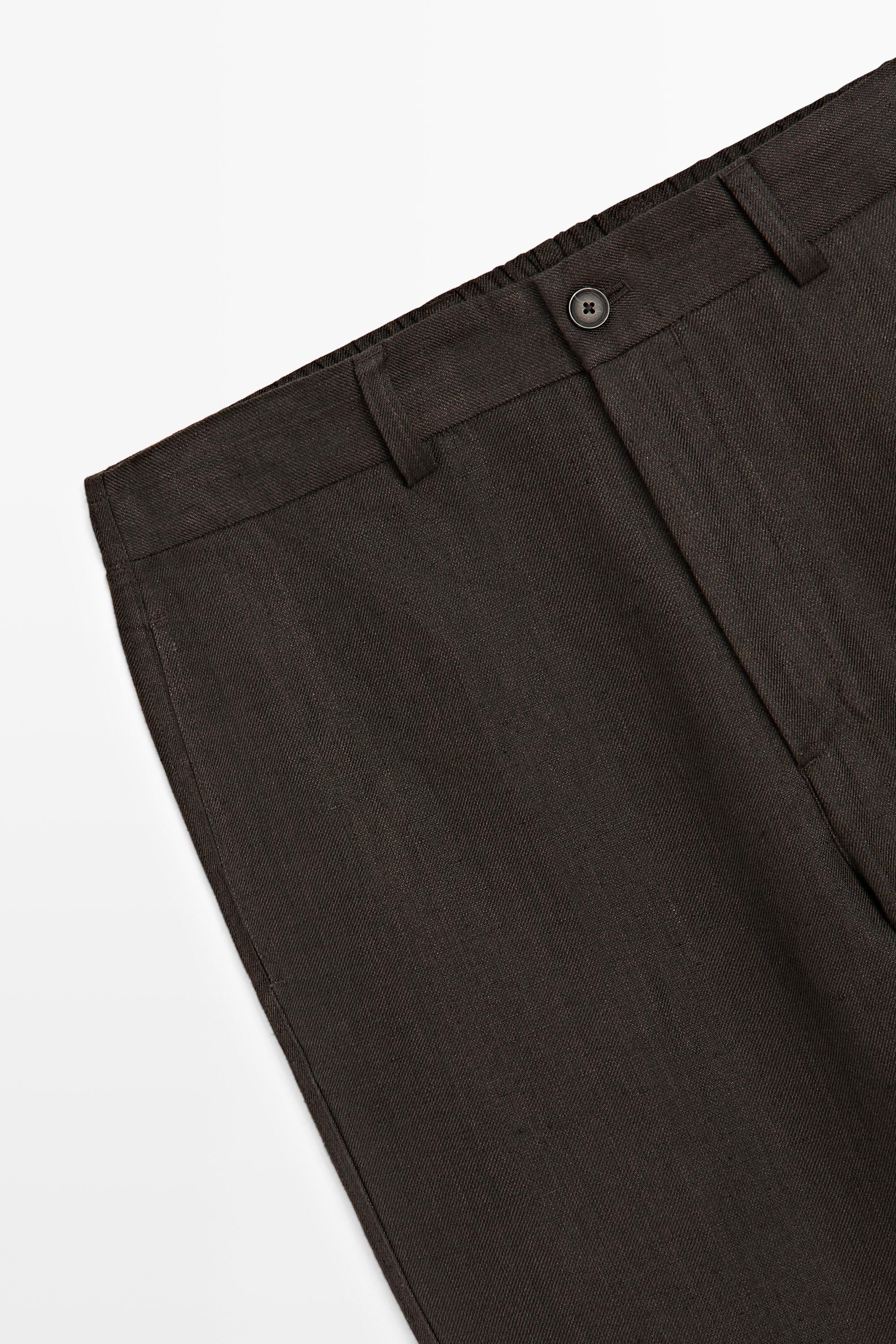 Pantalon 100 % lin à taille élastique